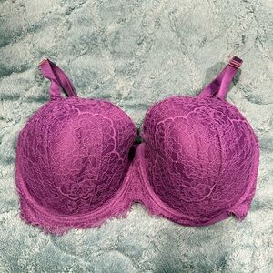 Victoria's Secret Purple Lace Dream Angels Lined Demi Underwire Bra